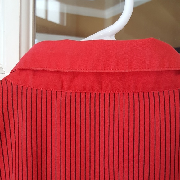 Red blouse with black pinstripes - Picture 3 of 3