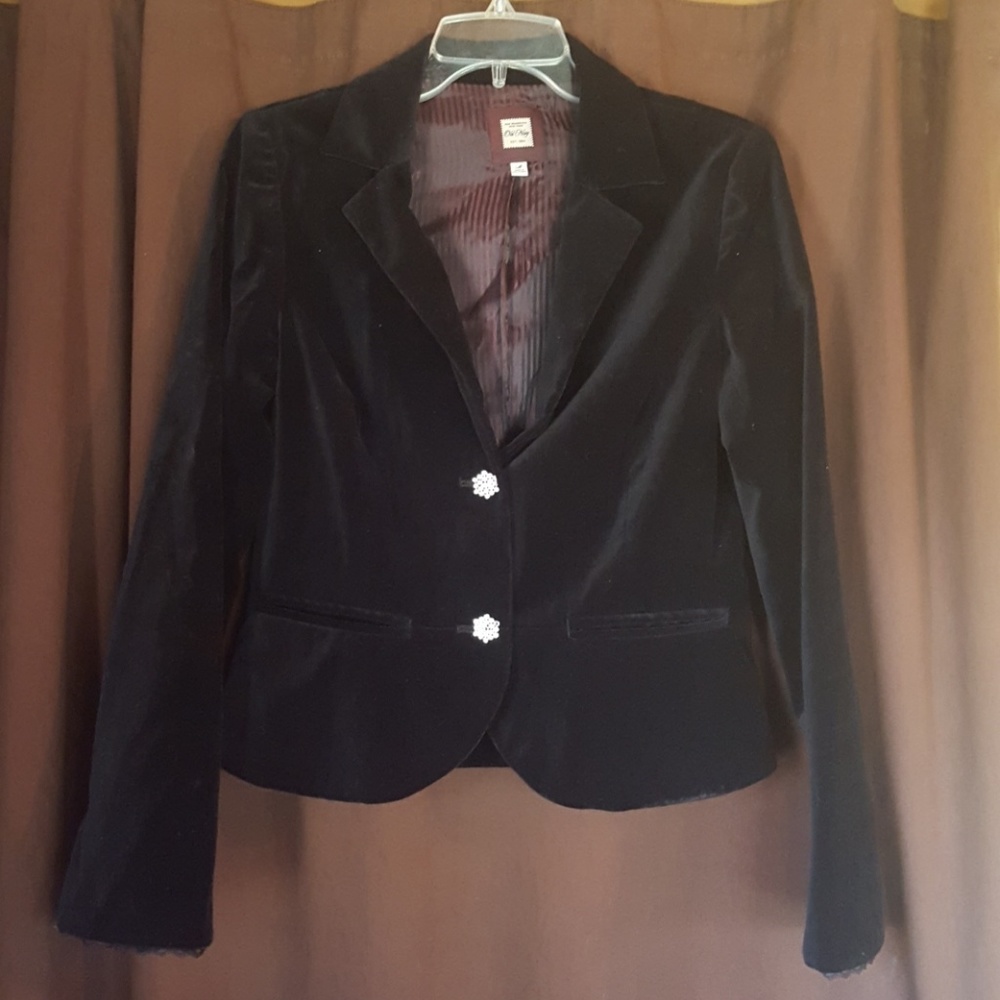 Black blazer, velvet feeling material