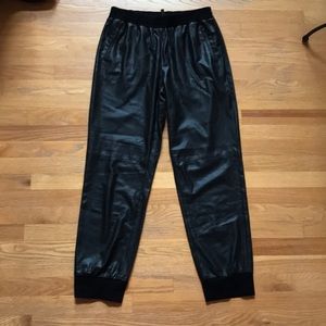 BCBG Leather Track Pants