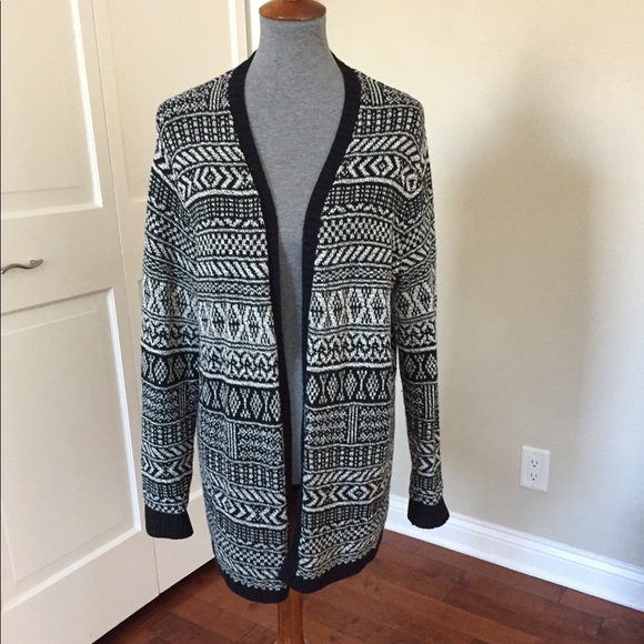 Merona Black and White Cardigan - Picture 1 of 8