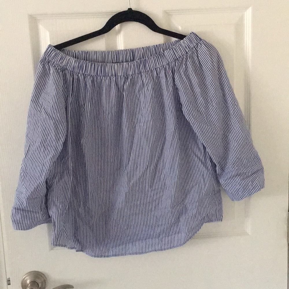 Zara Off-the-shoulder Striped Top