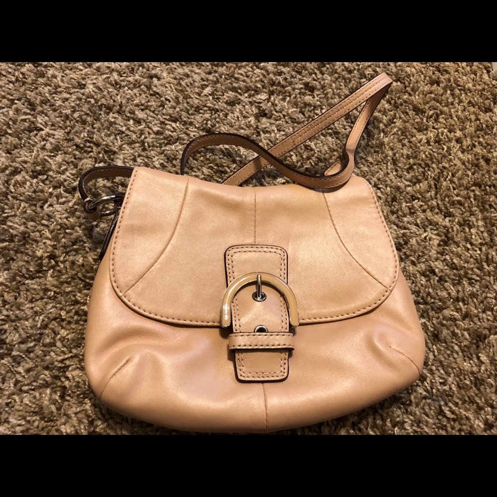 Shell Pink Coach Leather Crossbody