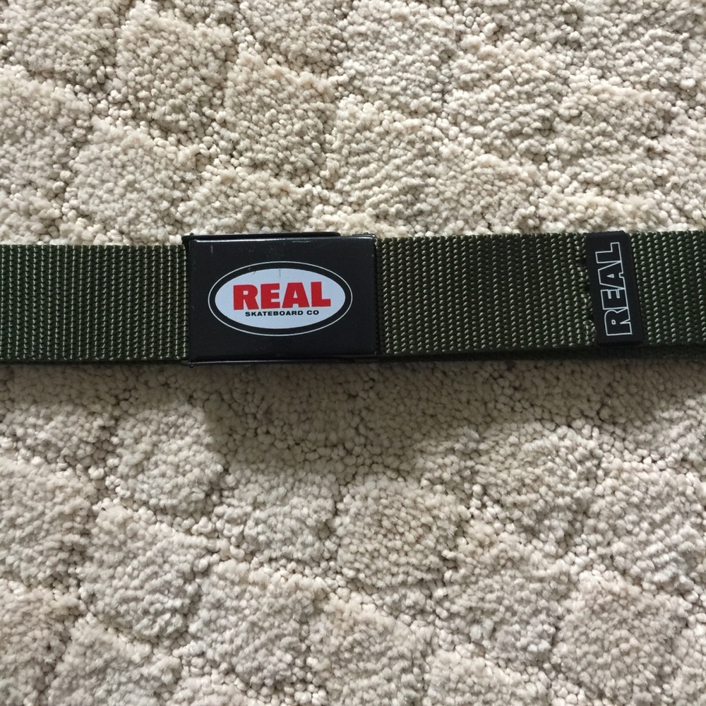 Real Skateboards One size fits all belt Army Green