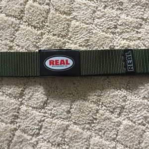 Real Skateboards One size fits all belt Army Green
