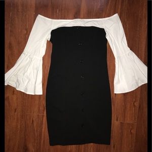 Off shoulder bell sleeve dress