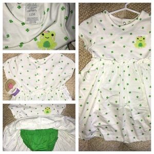 Carter’s 12m Frog & four leaf clover dress