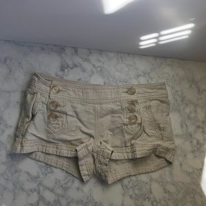 Express Creme Linen Shorts SZ 2