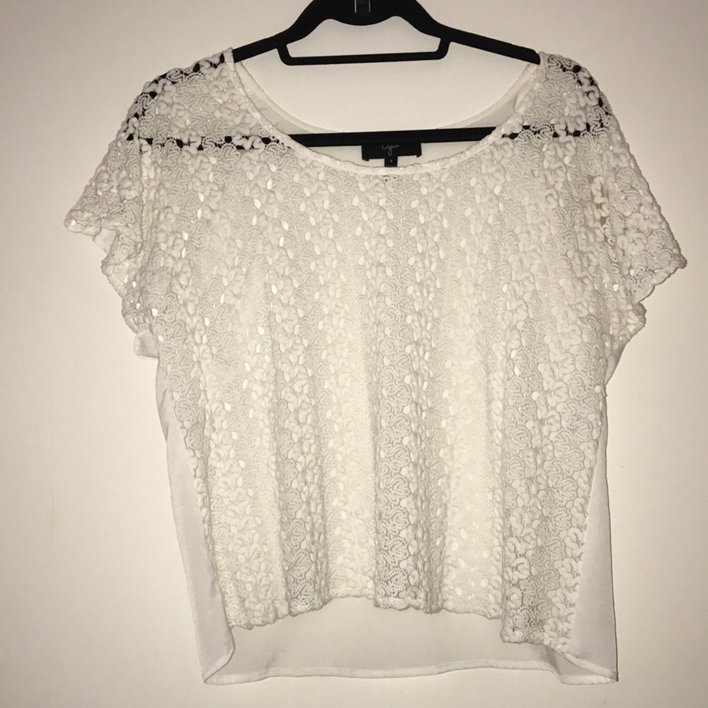 Lace white top