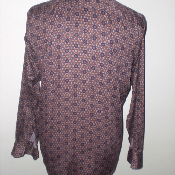 *SOLD!* ETRO brown autumn leaf geometric shirt, 41 - Picture 2 of 3