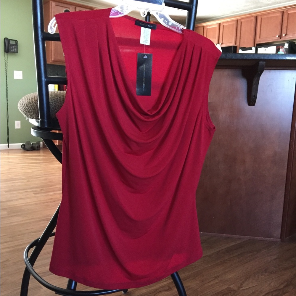 Red Sleeveless Blouse
