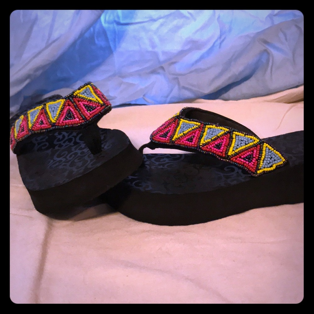 Beaded flip flops