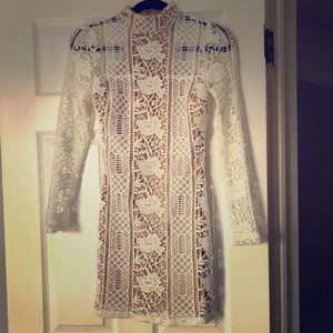 Fitted Laced White Dress