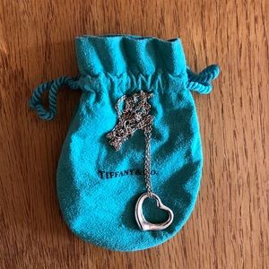 Tiffany sterling silver open heart necklace