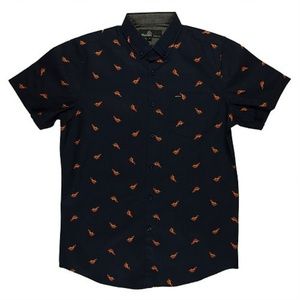 Navy blue pizza button down