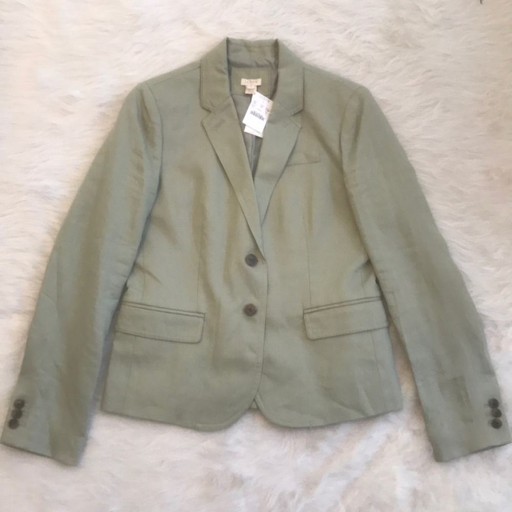 NWT Jcrew Light Olive Linen Blazer