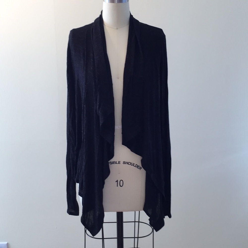 Lightweight sparkly shawl-collar cardigan