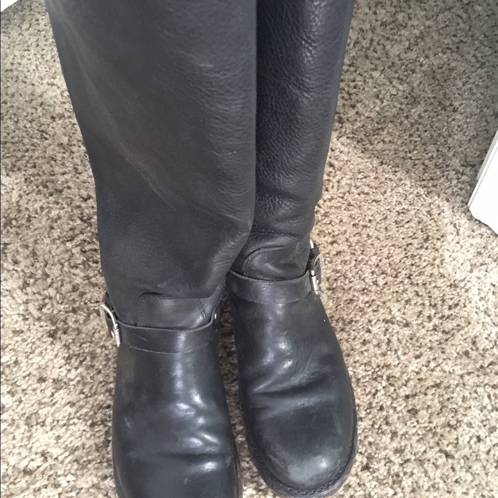 Frye black Jenna Chain Harness boots