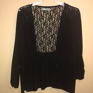 Maurice’s lacy black 3/4 length cardigan 😍