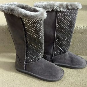 Grey rhinestone boots!