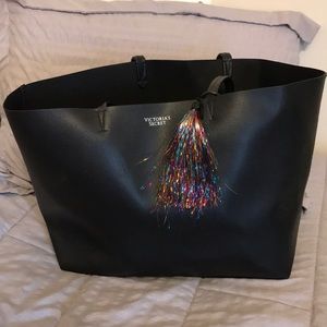 Victoria’s Secret Black Leather Tote 🎉