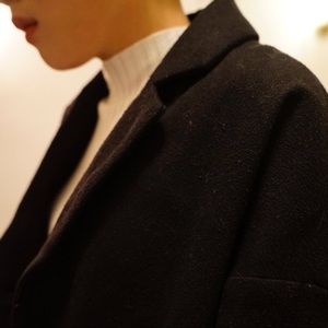 Topshop // Black jacket with drop shoulder design