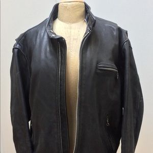Men's Leather Motorcycle Jacket.