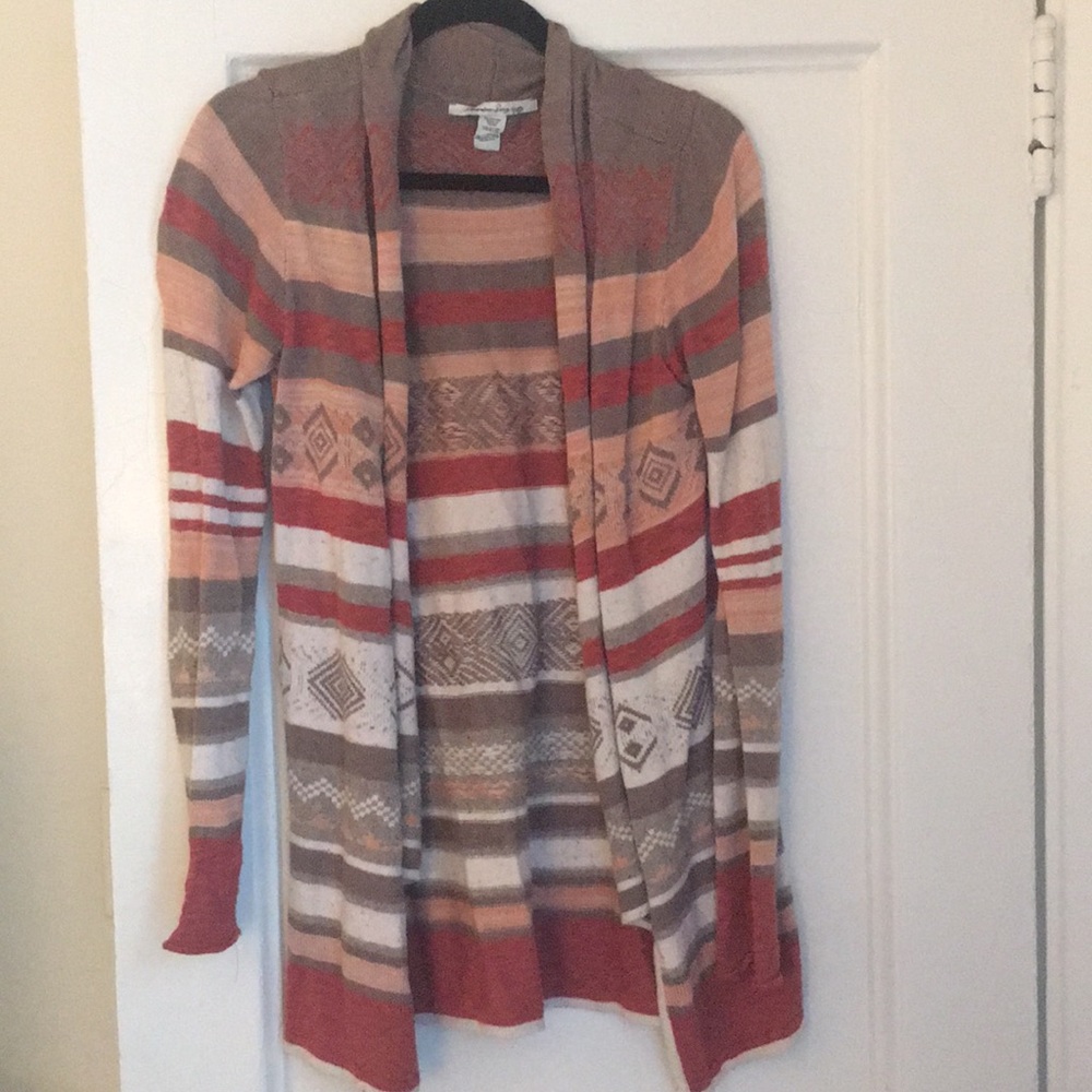 Aztec pattern cardigan sweater