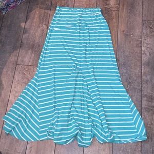 Teal & Cream Maxi Skirt