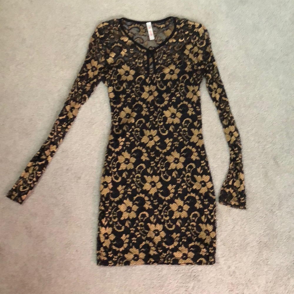 Black and gold dress