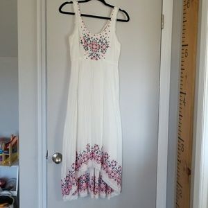 Anthropologie High Low White Maxi dress