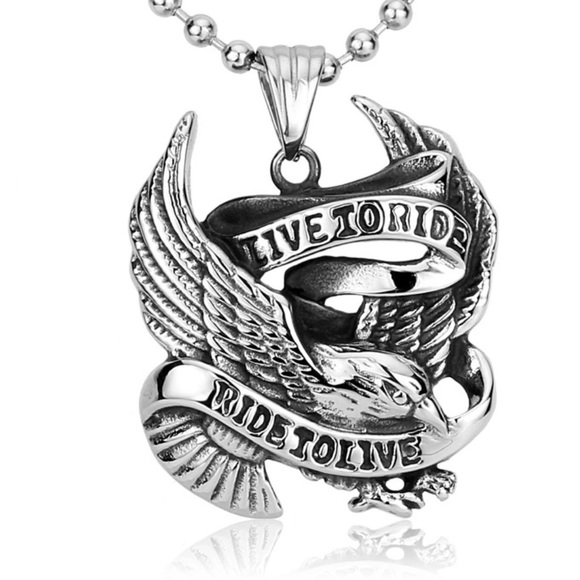 “Live To Ride, Ride To Live” Men’s Biker Pendant - Picture 8 of 8