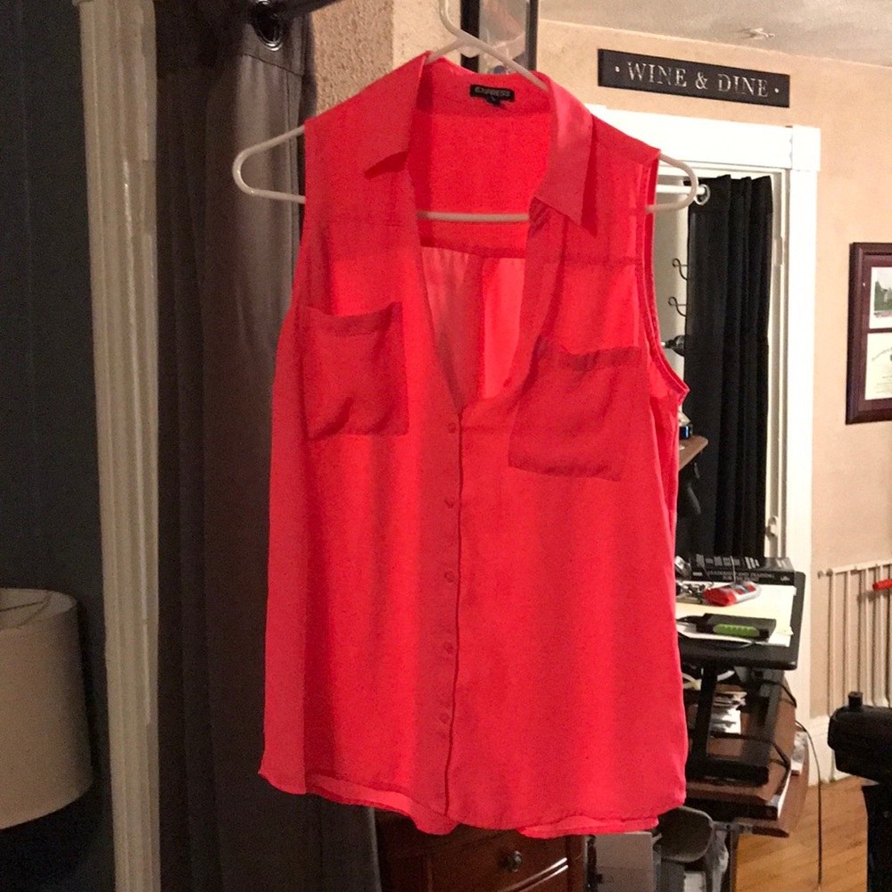 Express button up tank top