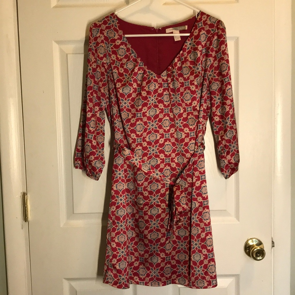 Three quarters length sleeve dress, mauve