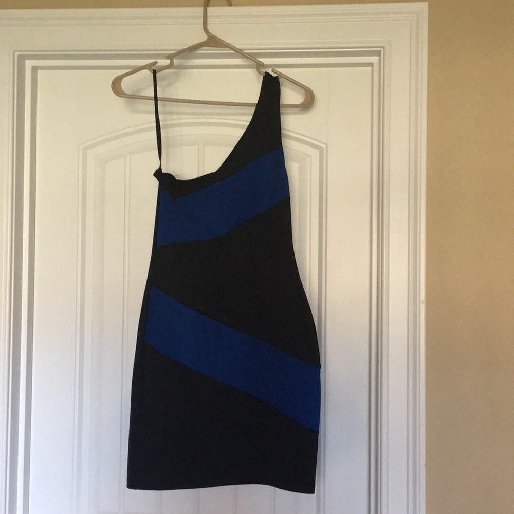 Black and blue dress