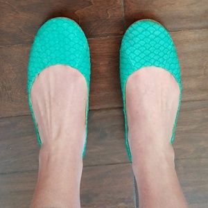 Turquoise mermaid flats