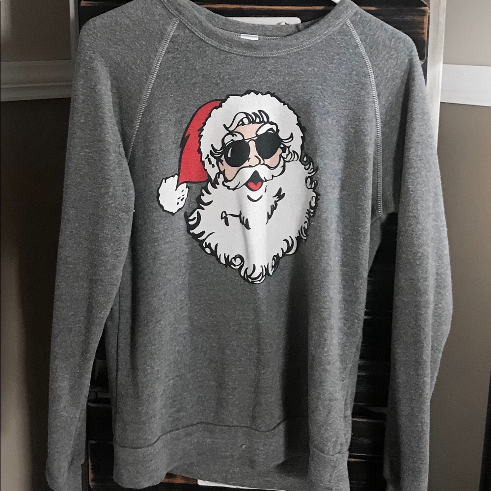 ILY COUTURE SANTA SWEATSHIRT in SMALL in GREY