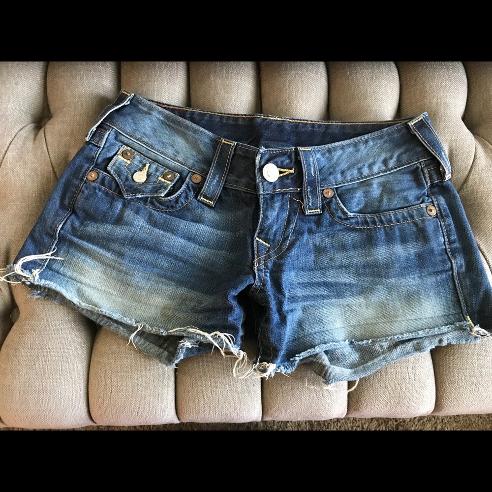 True religion Keira denim cutoff shorts