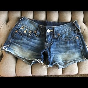 True religion Keira denim cutoff shorts