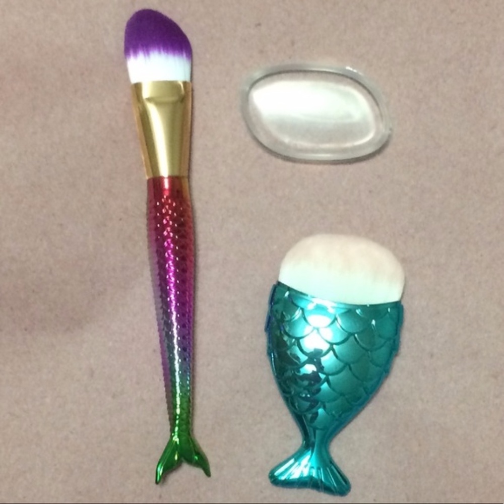Mermaid Beauty Brush Set w/ Silicone applicator B1 - Picture 3 of 5