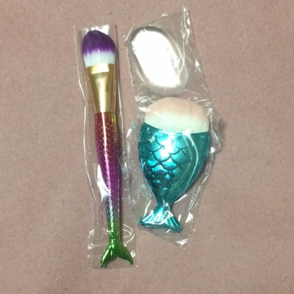 Mermaid Beauty Brush Set w/ Silicone applicator B1 - Picture 2 of 5