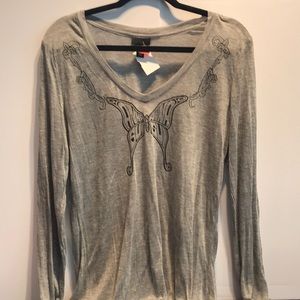 Anna Sui butterfly 🦋 grey Tee.