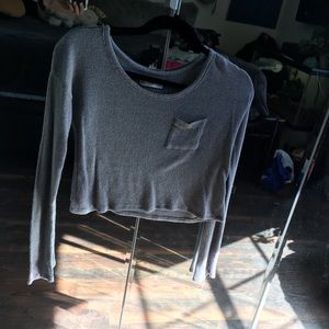 Grey knit cropped sweater