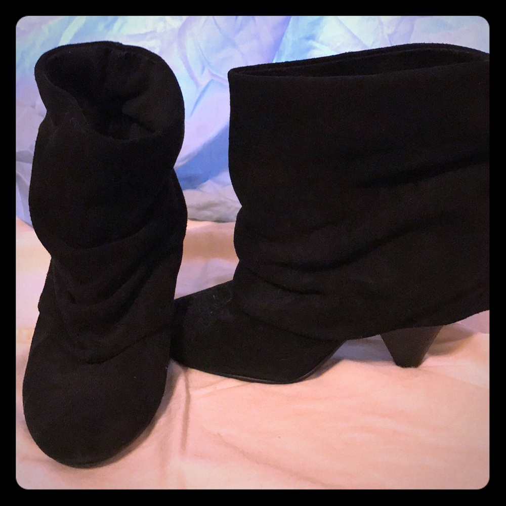 Black Foldover Booties
