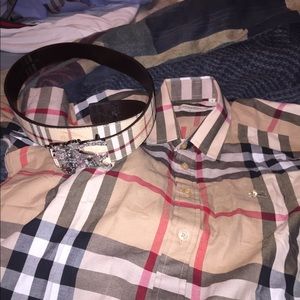 Burberry shirt and Burberry belt this is a deal