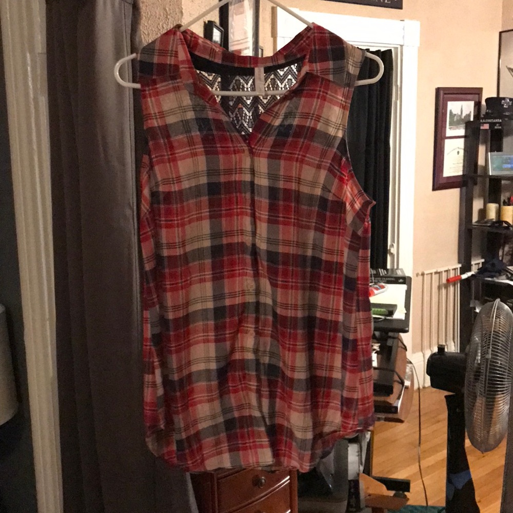Polyester flannel pattern tank