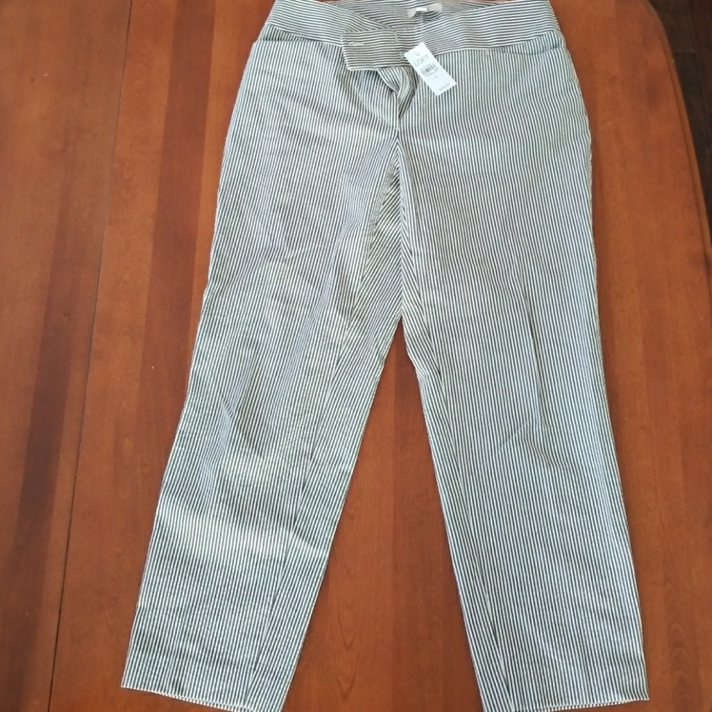NWT Striped cotton Capri trousers