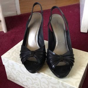 Black sling heels