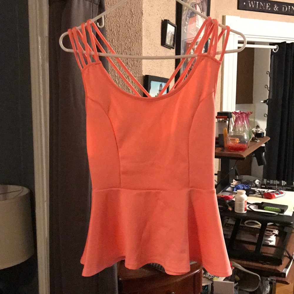 Salmon pink dress top