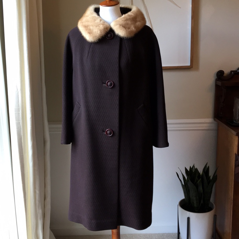 Brown Coat w/ REAL Fur Collar