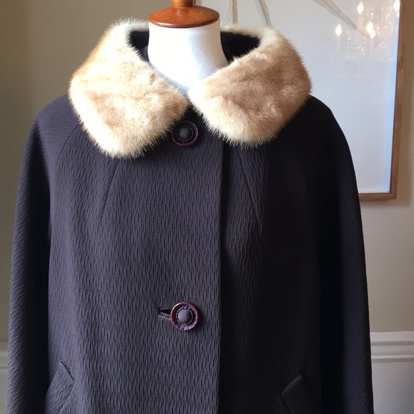 Brown Coat w/ REAL Fur Collar - Picture 2 of 8